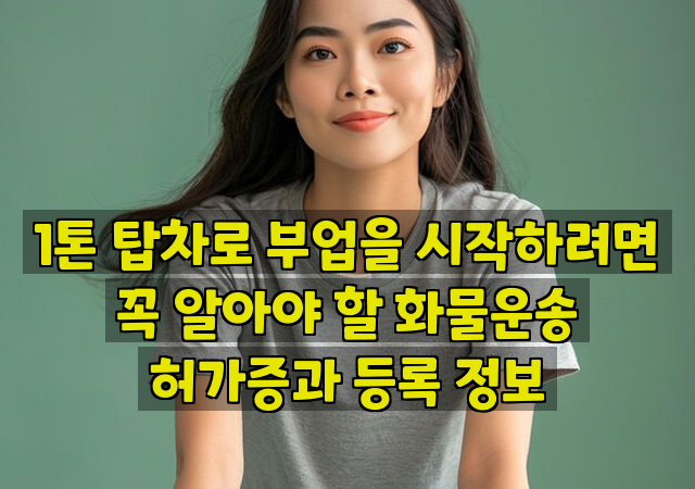 1톤 탑차로 부업을 시작하려면 꼭 알아야 할 화물운송 허가증과 등록 정보